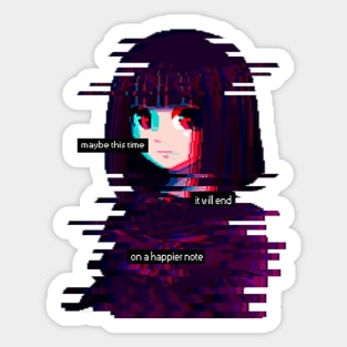 Glitched Anna Graem (VA-11 Hall-A) Sticker